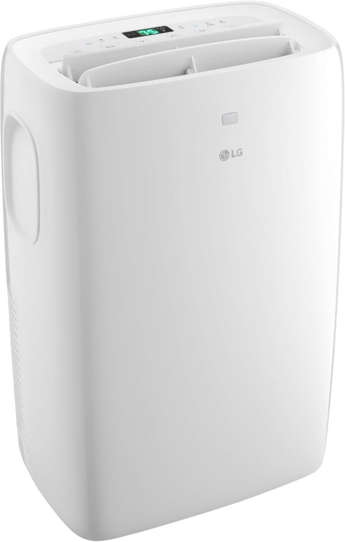 LG 7,000 BTU Portable Air Conditioner, 115V, Cools 300 Sq.Ft. (12' x 25' Room Size), Portable Air Conditioner for Home with Quiet Operation, LCD Remote Control, and Window Installation Kit, White