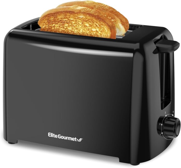 Elite Gourmet ECT1027B Cool Touch Toaster with 6 Temperature Settings & Extra Wide 1.25