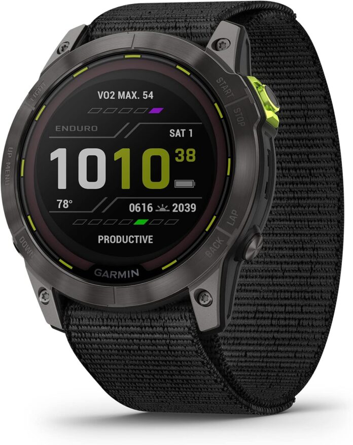 Garmin Enduro™ 2 – Ultraperformance Watch, Long-Lasting GPS Battery Life, Solar Charging, Preloaded Maps