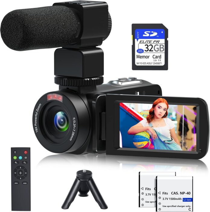 Video Camera, 1080P 30MP Camcorder IR Night Vision Vlogging Camera for YouTube,3.0