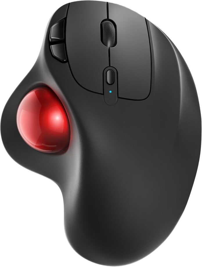 Nulea M501 Wireless Trackball Mouse, Rechargeable Ergonomic, Easy Thumb Control, Precise & Smooth Tracking, 3 Device Connection (Bluetooth or USB Receiver), Compatible for PC, Laptop, Mac, Windows.